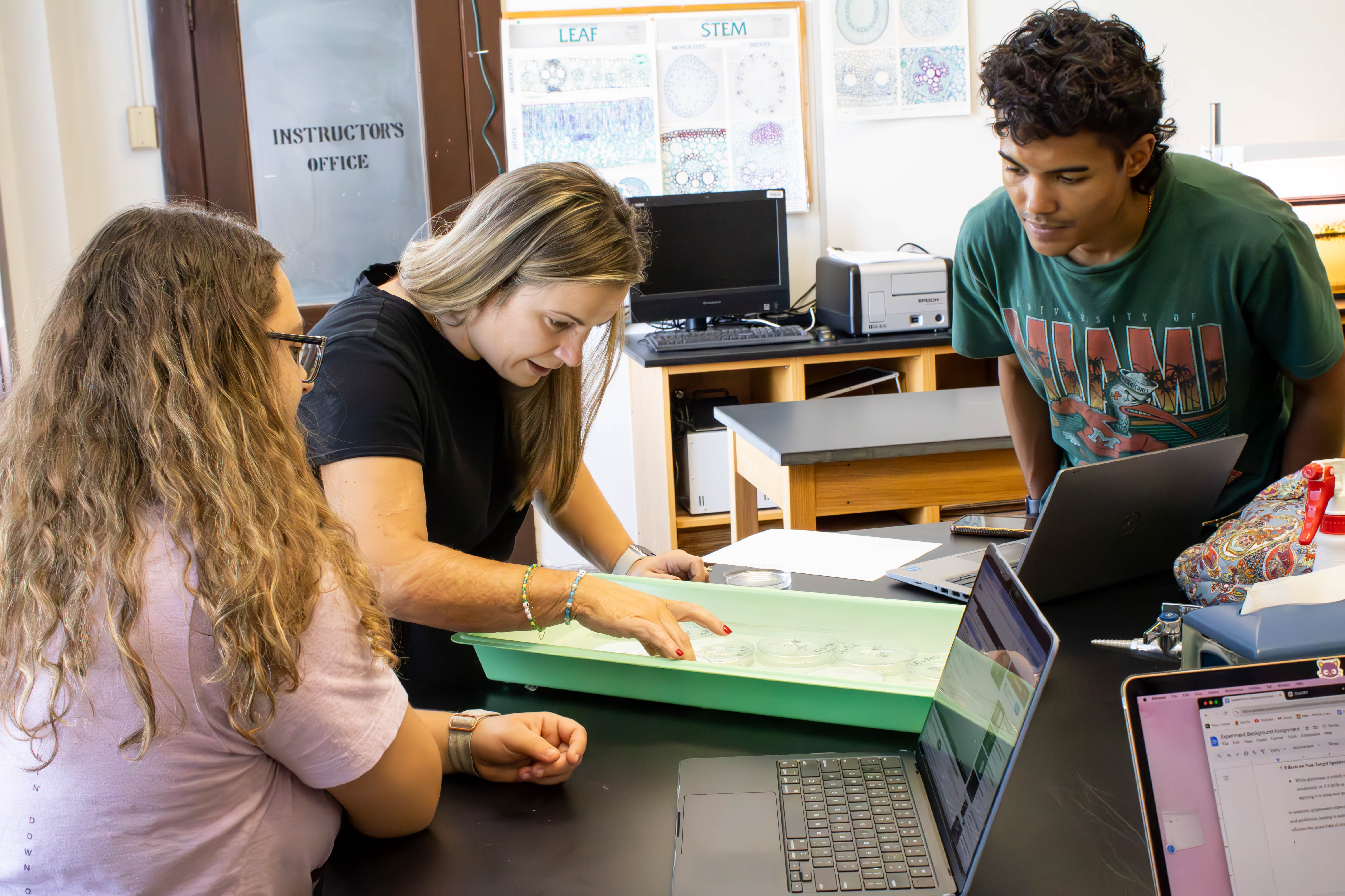 group of students working on their project together